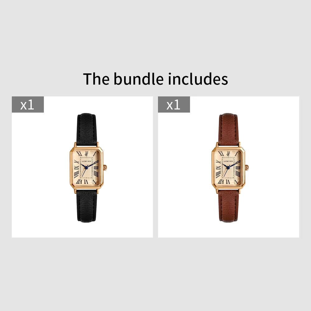 Fashion Retro Digital Dial Casual Watches Square Leather Strap Fashionable Clock Quartz Wristwatch for Women Gift